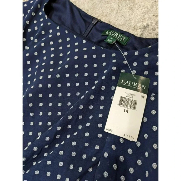 NWT Lauren Ralph Lauren Women's Polka-dot Dress Size 14 (MSRP $165) - Picture 4 of 8